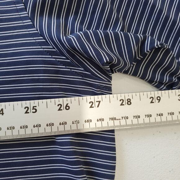 Peter Millar Texas Longhorns Summer Comfort Polo Shirt Mens 2XL Navy Stripe - Picture 6 of 9